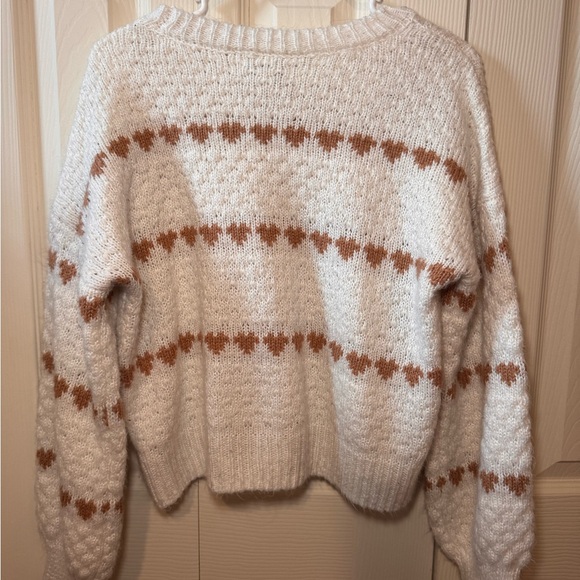 Francesca's Collections Cream Sweater with Tan Pattern - Picture 5 of 5